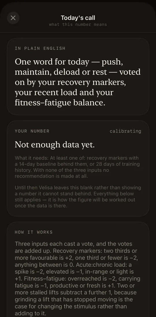 Velisa's explainer sheet: a metric's receipts — the published citations behind it, listed with journals and years.